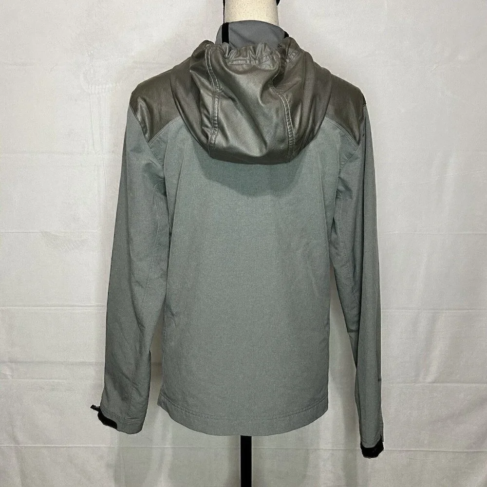 Nike Pro Running Jacket Womens Gray Red Hooded Full Zip Stretch Sz. S